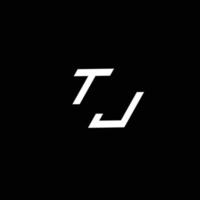 tj logo monogramme avec en haut à vers le bas style moderne conception modèle vecteur