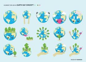 élément pour utilisation Terre journée concept. international mère Terre journée. environnement problèmes et environnement protection. vecteur illustration. soins pour la nature.