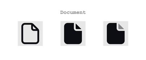 jeu d'icônes de document vecteur