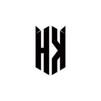 hk logo monogramme avec bouclier forme dessins modèle vecteur