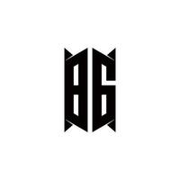 bg logo monogramme avec bouclier forme dessins modèle vecteur