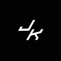 jk logo monogramme avec en haut à vers le bas style moderne conception modèle vecteur