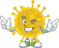 une dessin animé personnage de coronavirus pandémie vecteur