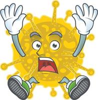 une dessin animé personnage de coronavirus pandémie vecteur