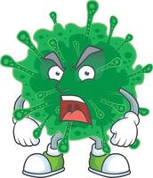 une dessin animé personnage de coronavirus pneumonie vecteur