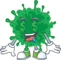 une dessin animé personnage de coronavirus pneumonie vecteur