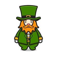 mignon, leprechaun, saint patrick, jour, caractère, dessin animé, vecteur, icône, illustration vecteur