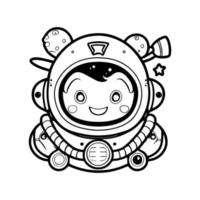 anime kawaii astronaute logo est en dehors de cette monde adorable le de l'astronaute joufflu costume et casque faire pour une charmant conception vecteur