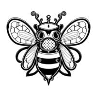 abeille kawaii logo Caractéristiques une joufflu abeille avec rougir des joues et adorable ailes, Bien sur à sucrer en haut tout marque ou produit vecteur