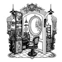 salon de coiffure vecteur logo conception audacieux et intemporel regarder. il capture le essence de traditionnel salons de coiffure tandis que rester contemporain.