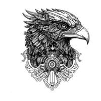 Aigle tête logo est une puissant symbole souvent associé avec force, liberté, et patriotisme. il est souvent utilisé dans des sports équipes et militaire insignes vecteur