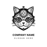 kawaii chat logo est une avec charme mignonne conception illustration vecteur