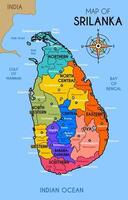 coloré carte de Sri Lanka vecteur