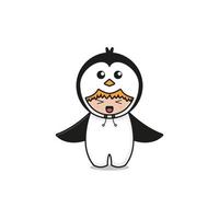 illustration de personnage de mascotte de pingouin mignon vecteur