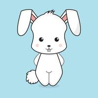 illustration de personnage de mascotte de lapin mignon vecteur