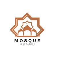 islamique mosquée logo vecteur icône modèle