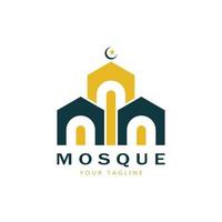 islamique mosquée logo vecteur icône modèle