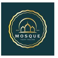 islamique mosquée logo vecteur icône modèle