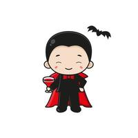 illustration de personnage de mascotte vampire mignon vecteur