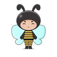 illustration de personnage de mascotte abeille animal mignon vecteur