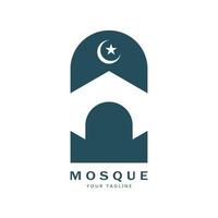 islamique mosquée logo vecteur icône modèle