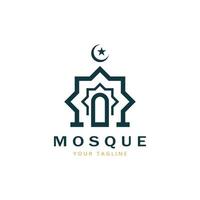 islamique mosquée logo vecteur icône modèle