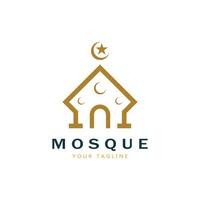 islamique mosquée logo vecteur icône modèle