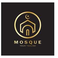 islamique mosquée logo vecteur icône modèle