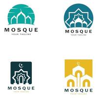 islamique mosquée logo vecteur icône modèle