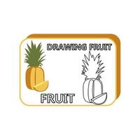 Frais ananas dessin dans coloré esquisser ou main peint style vecteur