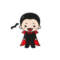 illustration de personnage de mascotte vampire mignon vecteur