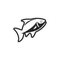 noir et blanc vecteur poisson logo.