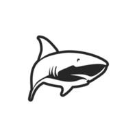une étourdissant noir et blanc requin vecteur logo à représenter votre marque.
