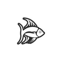 noir et blanc vecteur poisson logo.