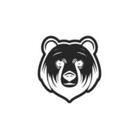 une élégant noir et blanc ours vecteur logo.