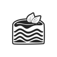 noir et blanc vecteur logo de une petit gâteau.