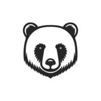 élégant noir et blanc ours logo vecteur. vecteur