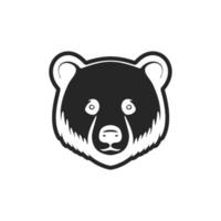 une élégant noir et blanc ours vecteur logo.