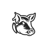 vecteur logo de une noir et blanc porc à ajouter élégance à votre marque.