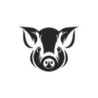 faire votre marque supporter en dehors avec un élégant, noir et blanc porc vecteur logo.