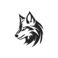 lisse noir et blanc Loup vecteur logo pour l'image de marque votre produit.