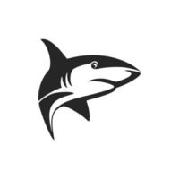 une lisse noir et blanc requin logo à donner votre marque un élégant ambiance. vecteur