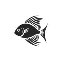 noir et blanc vecteur poisson logo.