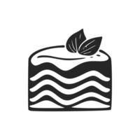 noir et blanc vecteur logo de une petit gâteau.