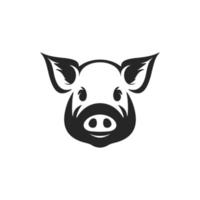 créer une sophistiqué noir et blanc porc logo pour votre marque. vecteur