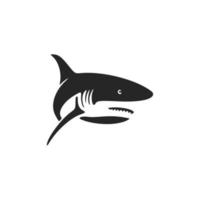 une lisse logo de noir et blanc requin pour votre marque. vecteur