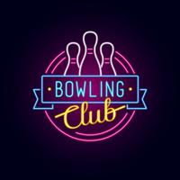 Signe de bowling au néon vecteur