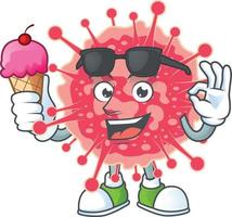 une dessin animé personnage de coronavirus urgence vecteur