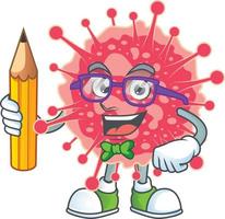 une dessin animé personnage de coronavirus urgence vecteur