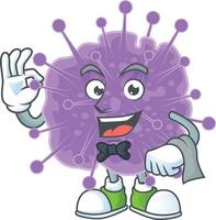 une dessin animé personnage de coronavirus grippe vecteur